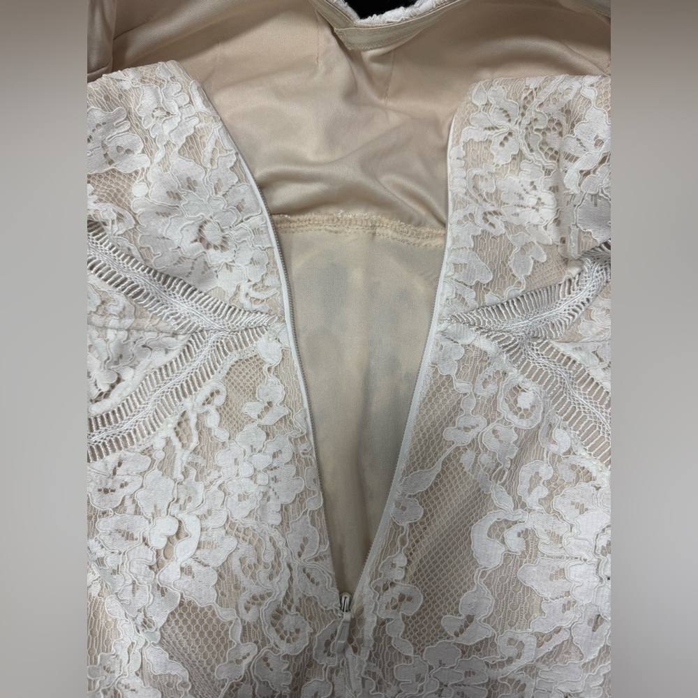 Lulu's Promise My Heart‎ Strapless Lace Dress in Cream Wedding Formal size L NWT - Picture 11 of 16